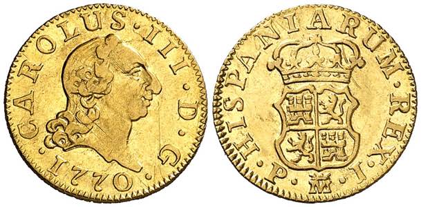 1770. Carlos III. Madrid. PJ. 1/2 escudo. ... 