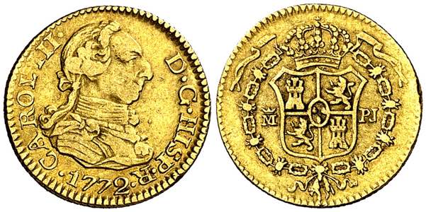 1772. Carlos III. Madrid. PJ. 1/2 escudo. ... 