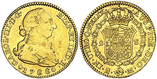 1788/78. Carlos III. Madrid. M. 2 escudos. ... 
