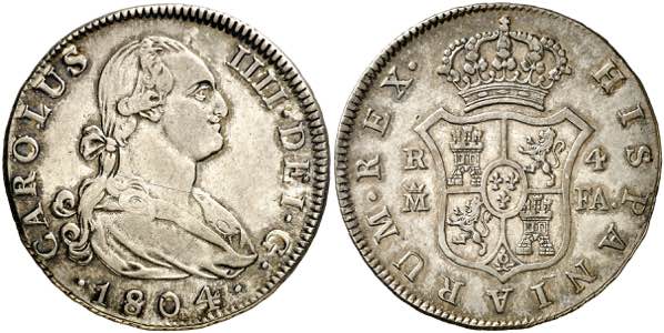 1804. Carlos IV. Madrid. FA. 4 reales. (AC. ... 
