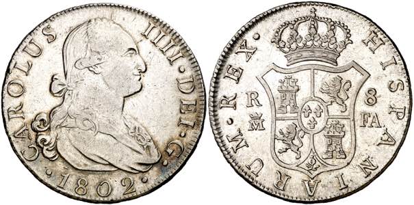 1802. Carlos IV. Madrid. FA. 8 reales. (AC. ... 