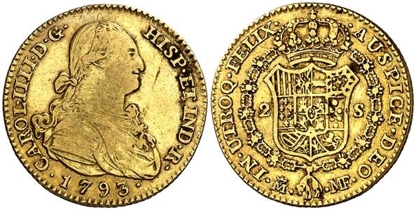 1793. Carlos IV. Madrid. MF. 2 escudos. (AC. ... 
