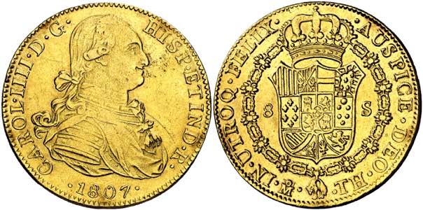 1807. Carlos IV. México. TH. 8 escudos. ... 