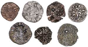Lote de 6 monedas medievales europeas. ... 