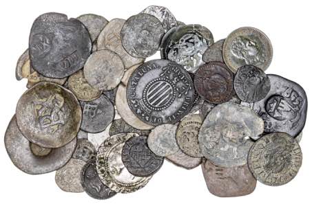 Lote de 40 monedas en cobre, la mayoría de ... 