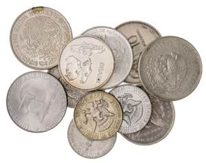 Lote de 11 monedas, 9 en plata de diferentes ... 