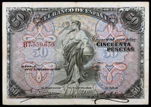 1906. 50 pesetas. (Ed. B99a) (Ed. 315a). 24 ... 