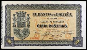 1937. Gijón. 100 pesetas. (Ed. C50) (Ed. ... 