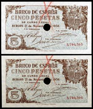 1936. Burgos. 5 pesetas. (Ed. D18na) (Ed. ... 