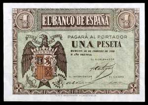 1938. Burgos. 1 peseta. (Ed. D28b) (Ed. ... 