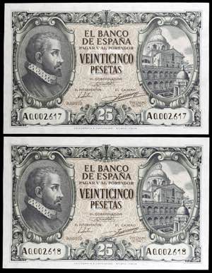 1940. 25 pesetas. (Ed. D37) (Ed. 436). 9 de ... 