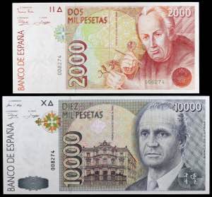 1992. Dos billetes: 2000 pesetas 24 de ... 