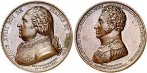 Francia. 1819. Luis XVIII. El rey y el duque ... 