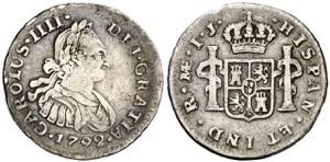 1792. Carlos IV. Lima. IJ. 1/2 de real. (AC. ... 