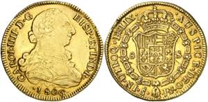 1806. Carlos IV. Santiago. JF. 8 escudos. ... 