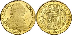 1807. Carlos IV. Santiago. FJ. 8 escudos. ... 