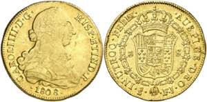 1808. Carlos IV. Santiago. FJ. 8 escudos. ... 