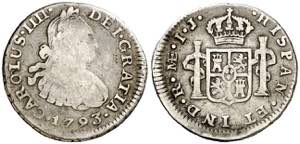 1793. Carlos IV. Lima. IJ. 1/2 de real. (AC. ... 