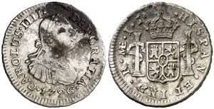 1796. Carlos IV. Lima. IJ. 1/2 de real. (AC. ... 