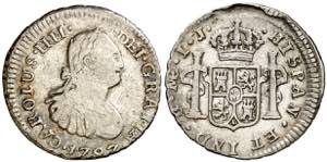 1797. Carlos IV. Lima. IJ. 1/2 de real. (AC. ... 