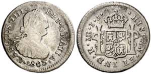 1803. Carlos IV. Lima. IJ. 1/2 de real. (AC. ... 