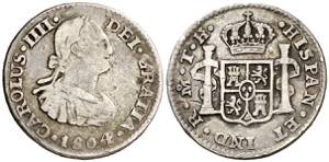 1804. Carlos IV. México. TH. 1/2 real. (AC. ... 