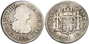 1805. Carlos IV. México. TH. 1/2 real. (AC. ... 