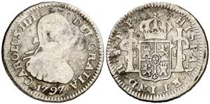 1797. Carlos IV. Potosí. PR. 1/2 real. (AC. ... 
