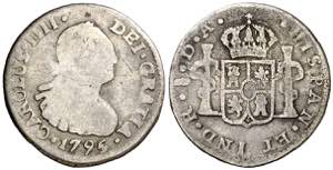 1795/4. Carlos IV. Santiago. DA. 1/2 real. ... 