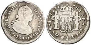 1803. Carlos IV. Santiago. FJ. 1/2 real. ... 