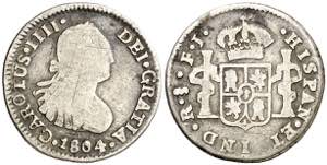 1804. Carlos IV. Santiago. FJ. 1/2 real. ... 
