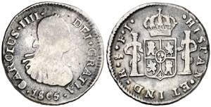 1805. Carlos IV. Santiago. FJ. 1/2 real. ... 