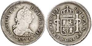 1791. Carlos IV. Lima. IJ. 1 real. (AC. ... 