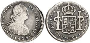 1803. Carlos IV. Lima. IJ. 1 real. (AC. ... 