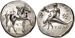 (280-272 a.C.). Italia. Taras. Didracma. (S. ... 
