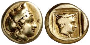 (412-378 a.C.). Lesbos. Mytilene. Hekté. ... 