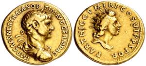 (117 d.C.). Trajano. Áureo. (Spink 3100) ... 
