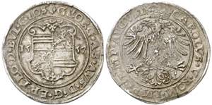 1557. Carlos I. Obispado de Lieja. 1 taler. ... 