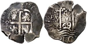1669/8. Carlos II. Potosí. E. 4 reales. ... 