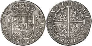 1730. Felipe V. Madrid. JF. 8 reales. (AC. ... 