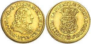 1733. Felipe V. Madrid. JF. 2 escudos. (AC. ... 