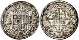 1724. Luis I. Segovia. F. 2 reales. (AC. ... 