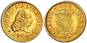 1749. Fernando VI. Madrid. JB. 1/2 escudo. ... 