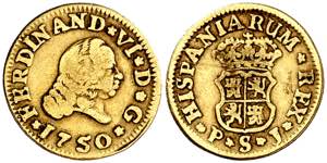 1750. Fernando VI. Sevilla. PJ. 1/2 escudo. ... 