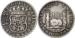 1767. Carlos III. Lima. JM. 8 reales. (AC. ... 