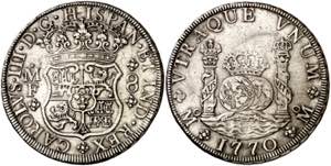 1770. Carlos III. México. MF. 8 reales. ... 