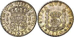 1770. Carlos III. Potosí. JR. 8 reales. ... 