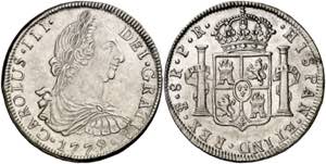 1779. Carlos III. Potosí. PR. 8 reales. ... 