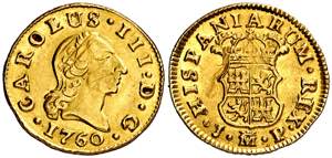 1760. Carlos III. Madrid. JP. 1/2 escudo. ... 