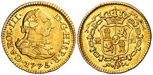 1775. Carlos III. Madrid. PJ. 1/2 escudo. ... 
